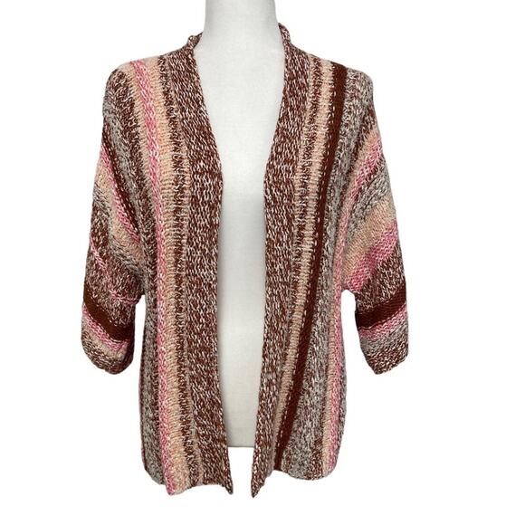 J. Jill Petite Cable Knit Open Front Multicolor Cardigan XS Petite - Picture 1 of 8